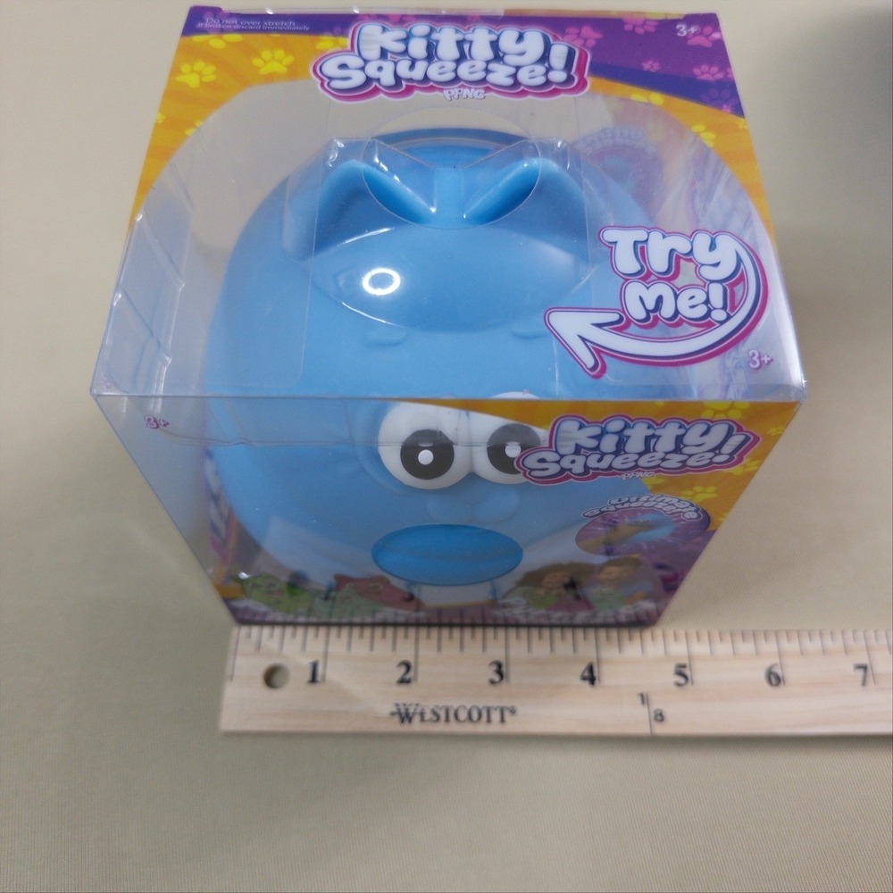 PPNC Kitty Squeeze Toy Kids One Size Blue Sensory Stress Relief Squishy NWT - Picture 7 of 9